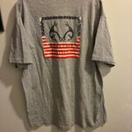 Realtree  Shirt Mens XL Gray Short Sleeve Antlers Logo American Flag Hunting USA Photo 0