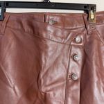 We The Free  Free People Wynne Faux Leather Mini Skirt Women's 31 Brown Vegan NWT Photo 4