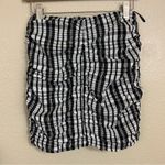 ZARA Black White Plaid Rouched High Waisted Mini Skirt Size XS Photo 6