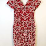 JS Collections  Dress Nadia V Neck Knee Length Dress in Blush/ Garnet Sz 8 EUC Photo 10