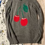 H&M Twenty one Gray Sweater with Red Cherry Design M Photo 3