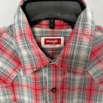 Wrangler  Women Small Red White Plaid Button Up Western Shirt Long Sleeve Stretch Photo 3