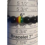 Glass Bead Rasta Stretch Bracelet Black Red Yellow Green 22.20g Sitting at 6" Photo 3