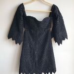 Jonathan Simkhai Black Lace Off The Shoulder Side Cut Out Bustier Dress NEW 4 Photo 0