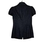 Trina Turk  Inner Button SS Jacket Size 2 Gray With White Fleck Womens Wool Silk‎ Photo 5