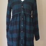 True Craft Green Black Plaid Button Down Dress XS Photo 0
