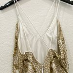 Topshop 10E02QGLD Ivory/Gold Sequin Beaded Mini Party Evening Dress Size 4 Photo 5