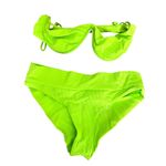 frankie's bikinis Ribbed Bikini Set Green Glow NWOT Large Photo 1
