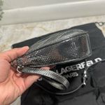 Karl Lagerfeld NWOT Lafayette Shoulder Bag Sequns 100% Goat Leather Grey Photo 10