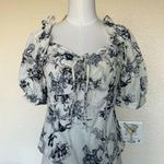 Who What Wear Floral ruffle milkmaid style blouse Photo 0