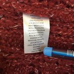 Caslon Nordstrom Wool Brushed V-neck Open Knit Sweater Womens Size S Burgundy Photo 5