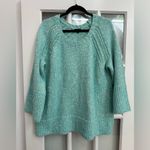 Talbots Knit Shaker Stitch Sweater Marl Gleam Opal Blue Women’s Plus Size 1X Photo 12