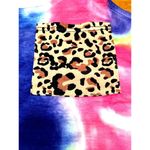 CCC Colorful Tie Dye Tank Top Leopard Print Chest Pocket Sleeveless Shirt Size S Pink Photo 7