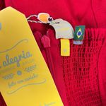 Farm Rio NWT  Linen Blend Sleeveless Halter Wide Leg Jumpsuit Sz M Red Photo 12