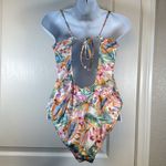 Hurley  White Tropical Floral UPF 50+ Front Back Keyhole Swimsuit Size XL #2708 Photo 1