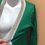 Dana Buchman  green and gold open cardigan Photo 1