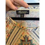 Absolutely Famous  Women’s Blouse Size Medium Western Boho Orange, Blue Fringe Photo 4