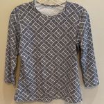 J. McLaughlin  Catalina Tee Crew Neck 3/4 Black White Geo Print S Photo 0