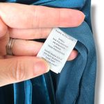 Lulus  NWT Stunning Arrival Dark Teal Satin Off-the-Shoulder Maxi Dress Medium Photo 9