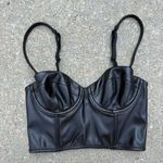 Victoria's Secret  Very Sexy Balconet Bustier Bra Faux Leather Lace 32B Black Photo 4