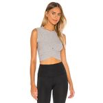 Beyond Yoga x Peloton Twist Front Crop Tank Top XS Gray Athletic Yoga Lounge Photo 1