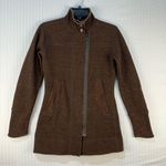 Title Nine Wool Blend Sweater Jacket Brown Knit Full Zip Women’s Size X-Small Photo 0