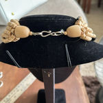 None Wood beaded layered necklace very chunky but light weight black and tan color Photo 1