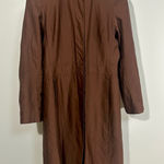 90’s Max Azria Collection 100% Silk Brown Pleated Coat Dress – medium Photo 0
