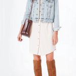 Faherty Legend Button Up Off White Long Sleeve Cozy Above Knee Dress Photo 2