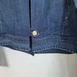 Chico's  Womens Blue Jean Denim Jacket Size 1/Medium Dark Wash Stretch Cotton Photo 3