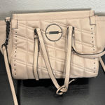 Calvin Klein Pink Beige Blush Shoulder Bag Purse Quilted Tote Photo 0