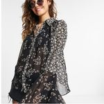 Free People  printed Boho flare sleeve blouse EUC Photo 3