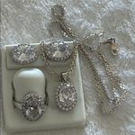 NWT Elegant .925 Italian Silver Jewelry Set with Cubic Zirconia * Photo 1
