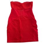 Victor Glemaud Dress Womens Small Red Strapless Mini Ponte‎ Sheer Panel Photo 5