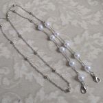 Silver with Pearls Mask / Glasses Chain Lany… Photo 1