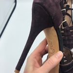 Joie  Purple Rexanne Strappy Leather Stiletto Heels Womens 40 Suede Peep Toe Photo 5