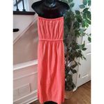 J.Crew  Women's Pink Peach 100% Cotton Off The Shoulder Long Maxi Dress Medium Photo 5