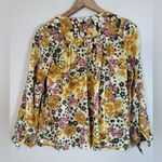Ba&sh Doddy Printed Long Sleeve Blouse In Ochre size XS US 2 $195 Photo 9