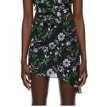Danielle Guizio  Black Floral Dreams Embroidered Skirt Photo 4