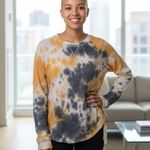 Sweet Romeo  Women's Yellow Tie Dye Thermal Thumbhole Long Sleeve Shirt Size S Photo 5