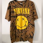 Nirvana  Tie Dye Music Band Tee Smiley Unisex T-Shirt Oversized Adult Sz L NWOT Photo 0