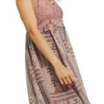 Davi & Dani  Mauve lace crochet top dress size Large Photo 2