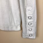 Chaser  Women's Ribbed Knit Ivory V-Neck Long Sleeve Snap Buttons Shirt Photo 5