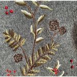 Vintage Gray Bright Cherry Red Cardinal Embroidered Zip Cardigan Sweater Large Photo 7