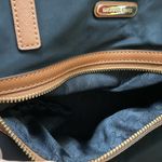 Michael Kors Shoulder Bag Tote Nylon Saffiano Leather Black Brown Handbag GUC Photo 11