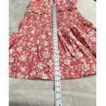 J.Crew  Mini Dress Women's Large Pink White Floral Smocked Halter Ruffle V-Neck Photo 10