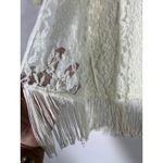 Mauve Lace Kimono Sheer Floral Cardigan Fringe Boho Festival Cream Ivory Size L White Size L Photo 3