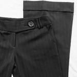 Copper Key  Black Pinstriped Wide Leg Cuffed Pants Size 7 Photo 1