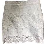 ZARA Trafaluc White Crochet Mini Skirt White Sz. S Lined Exposed Zipper Summer Photo 0