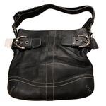 Coach Convertible Soho Slim Buckle Shoulder Bag Black Soft Leather Duffel New Photo 4